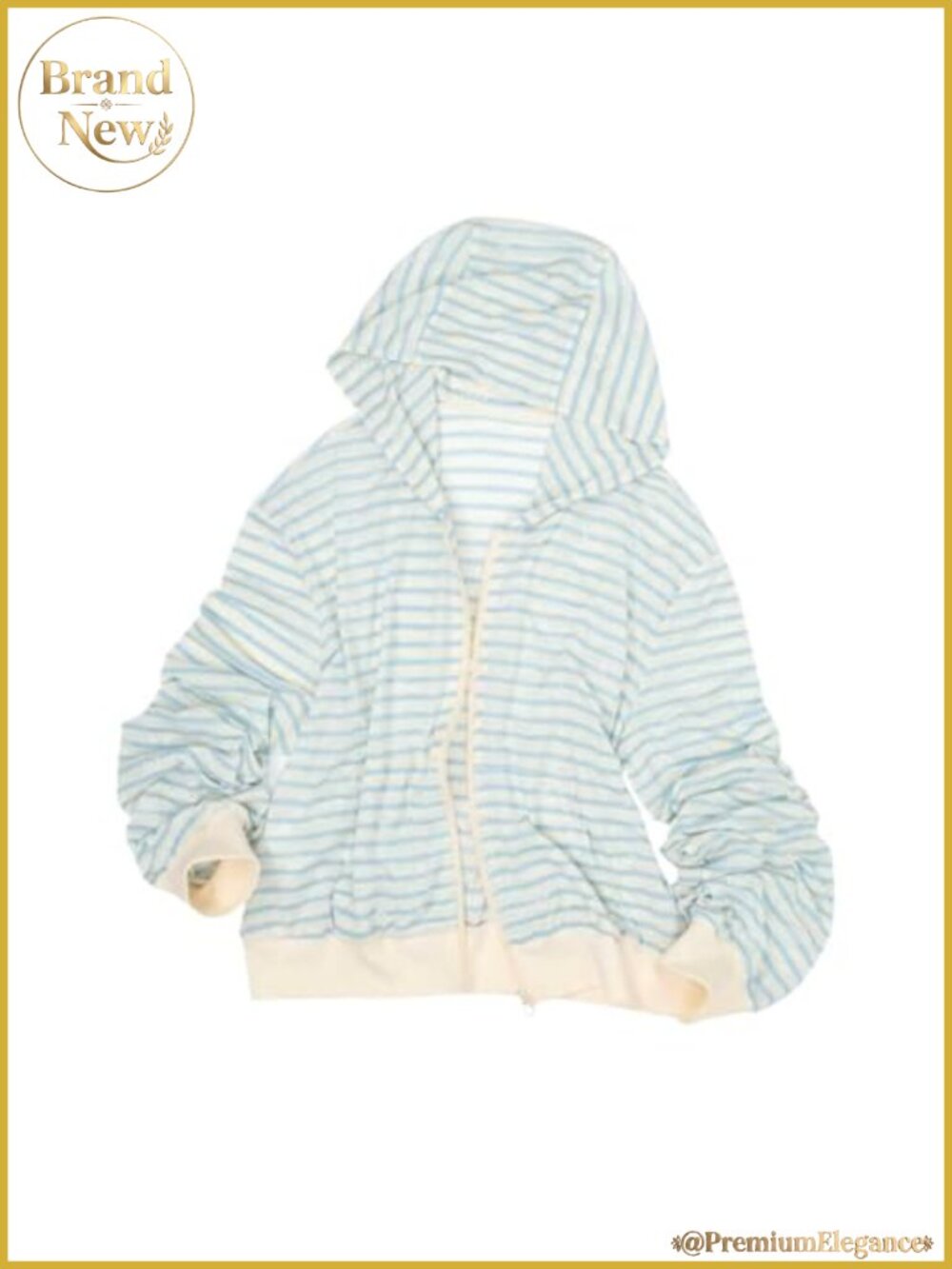 Striped Lightweight Zip Up Hoodie Y2K Kawaii Cutecore Fairy Grunge Sweater